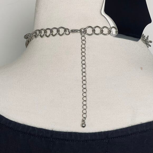 Women’s Boho Multi Media Silver Tone Necklace - Picture 3 of 3